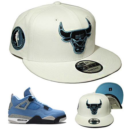 New Era Chicago Bulls Snapback Hat Match Air Jordan 4 Retro University Blue Cap Ebay