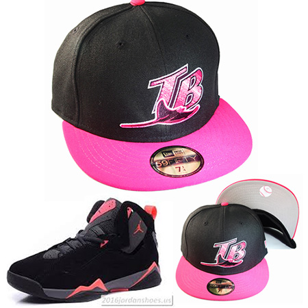New Era Tampa Bay Rays 5950 Fitted Hat Matching Nike Air Jordan 7 Pink Black Cap | eBay