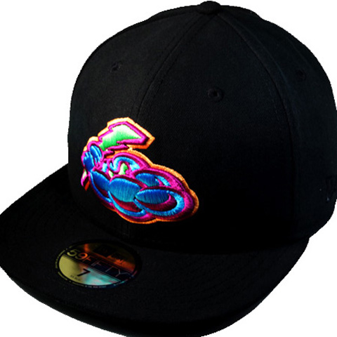 New Era 59fifty Chicago Black Hawks Multipop Neon Black Fitted Hat Cap 