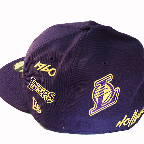 purple fitted cap